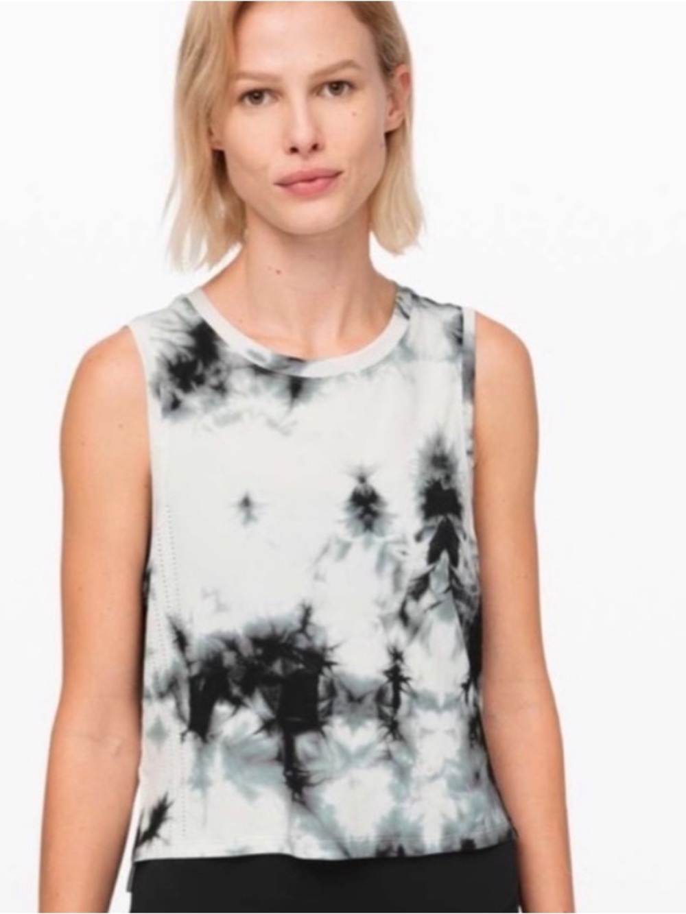 lululemon athletica Train to be Black /  White Tie-Dye Muscle Tank